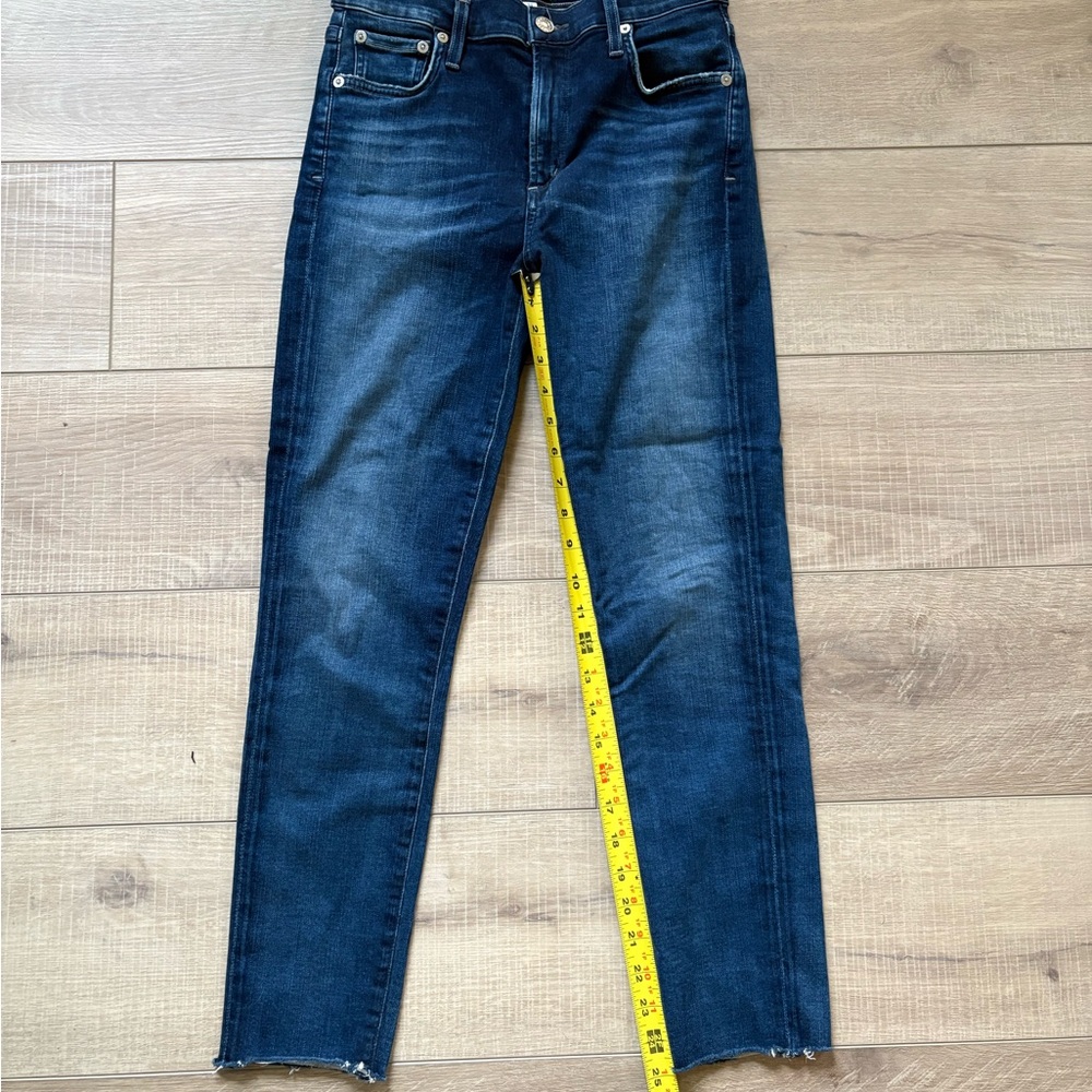 Agolde Sophie Mid-Rise Ankle Crop Dark Blue Jeans Size 27 - Picture 5 of 9
